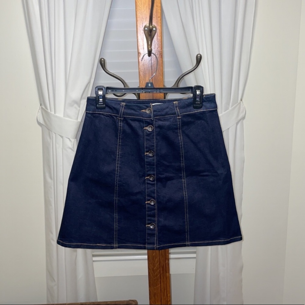 denim midi skirt